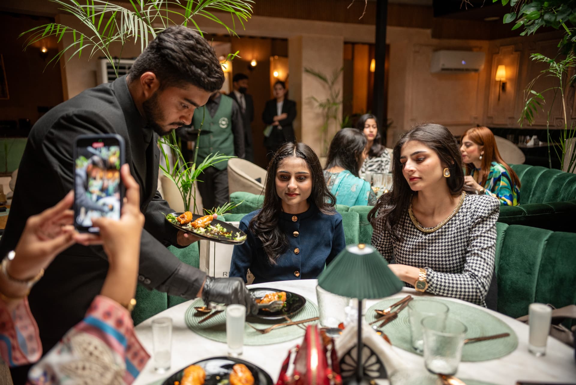Service in the dining room at Mystique